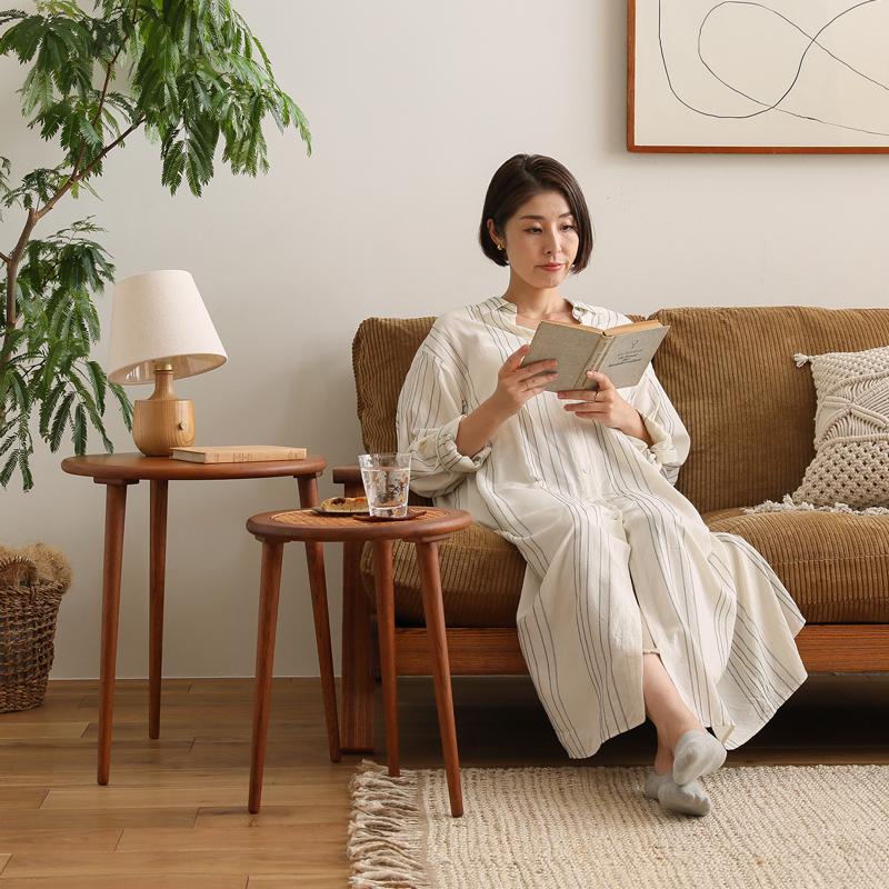 ネストテーブル RattanMix/RD テーブル 円形 木製 オーク 無垢 ネストテーブル RattanMix/RD テーブル 円形 木製 オーク 無垢