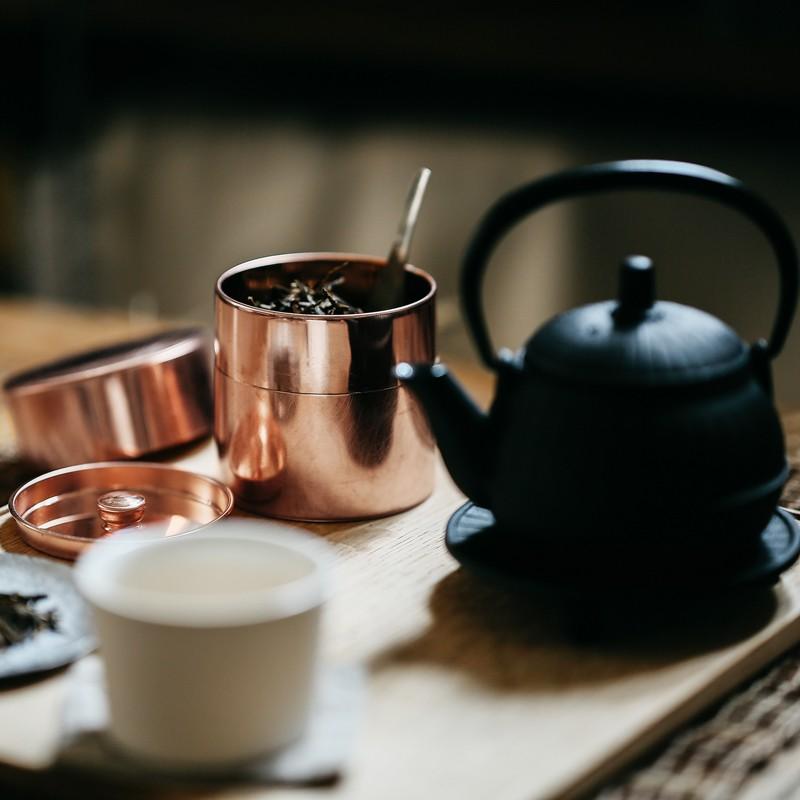 茶筒 SyuRo 丸缶 日本製 コーヒー缶 保存容器 真鍮 銅 茶缶 茶道具