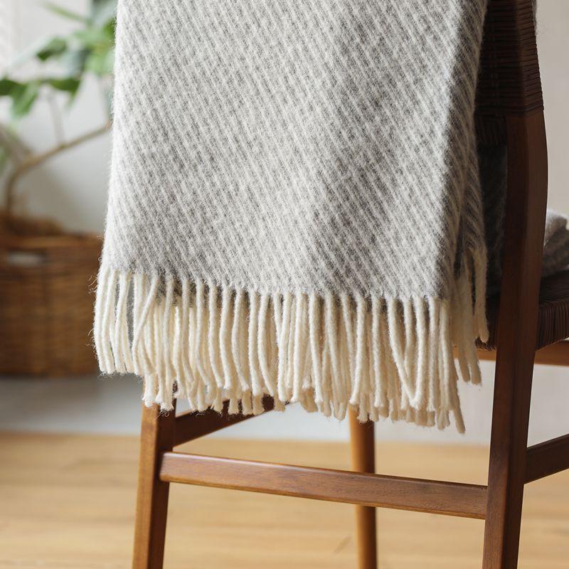 ウール ブランケット Silkeborg ダナーヤ ストライプ 85×130 ベージュ