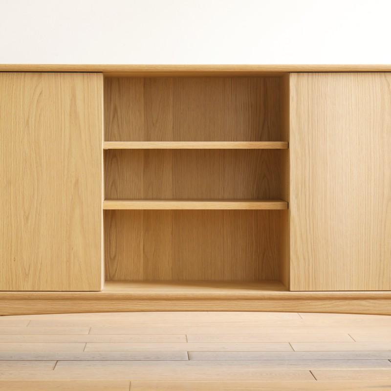 3ドア サイドボード with ガラス silta 幅160cm 高さ79cm キャビネット