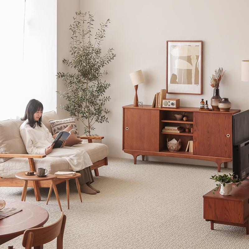 部屋 国産 洗える タイル カーペット サイザル―プ 敷き詰め ラグ 絨毯