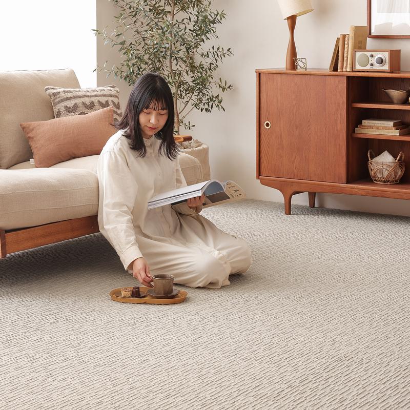 国産 洗える タイル カーペット サイザル―プ 敷き詰め ラグ 絨毯