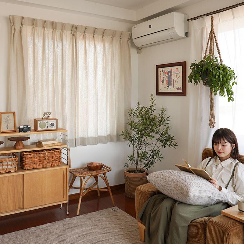 ドレープ カーテン Spring グレー ホワイト 幅401〜500cm オーダー