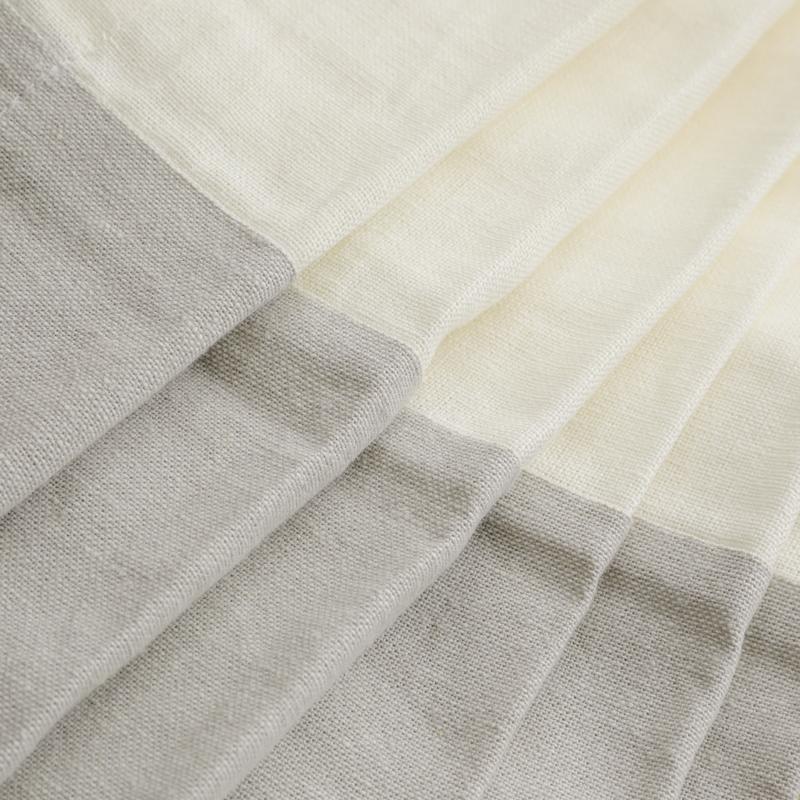 ドレープ リネン＆コットンカーテン Spring-Style ホワイトグレー 幅201〜300cm オーダー 日本製 リネン 麻 コットン 無地 アバンティ LS0009 WH-GRY |  | 05