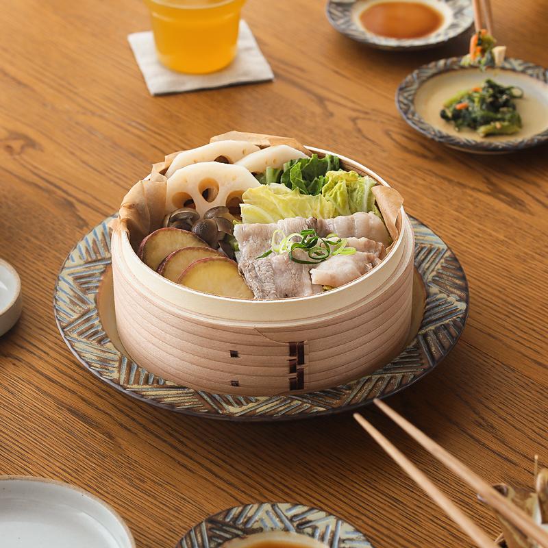 杉 中華せいろ 24cm 2段 セット 蓋付き 蒸籠 天然木 竹 蒸し器 中華