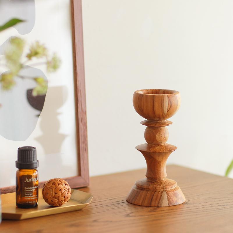 キャンドルホルダー TEAK Mサイズ 4.9cm×15cm キャンドルスタンド 置物