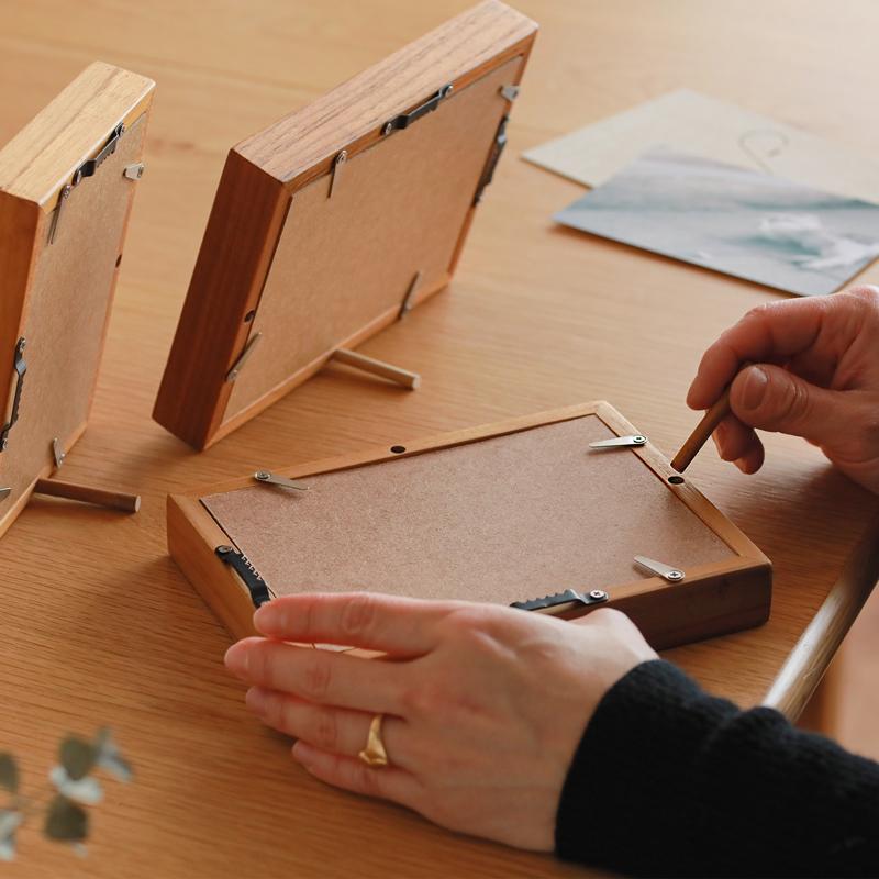 フォトフレーム チークウッド LLサイズ A4判 写真フレーム 縦