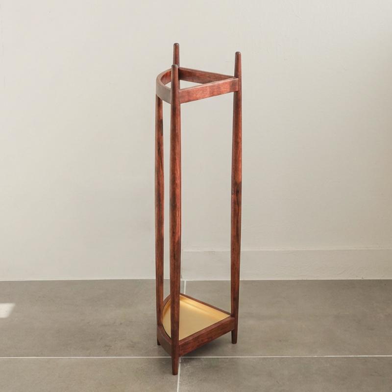 傘立て TRIA H58cm アンブレラスタンド 玄関 収納 木製 天然木 真鍮