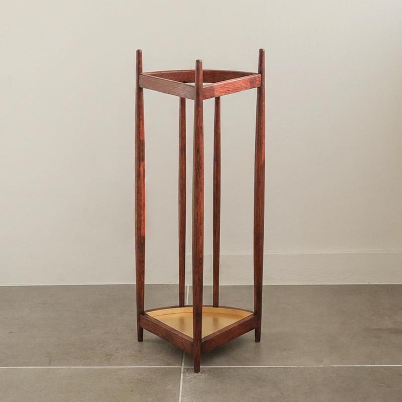 傘立て TRIA H58cm アンブレラスタンド 玄関 収納 木製 天然木 真鍮