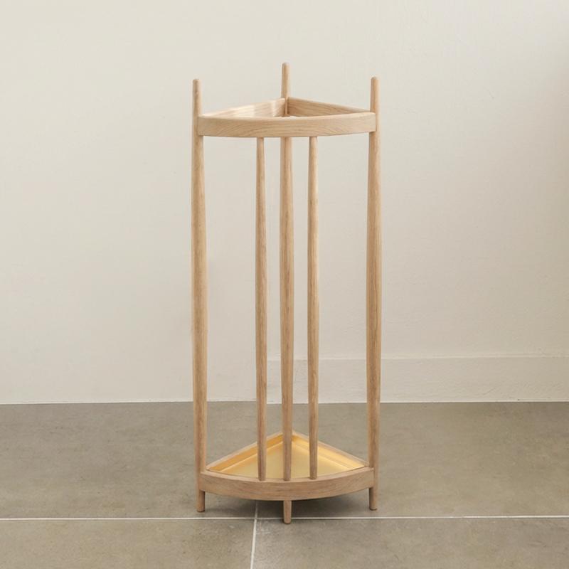 傘立て TRIA H58cm アンブレラスタンド 玄関 収納 木製 天然木 真鍮