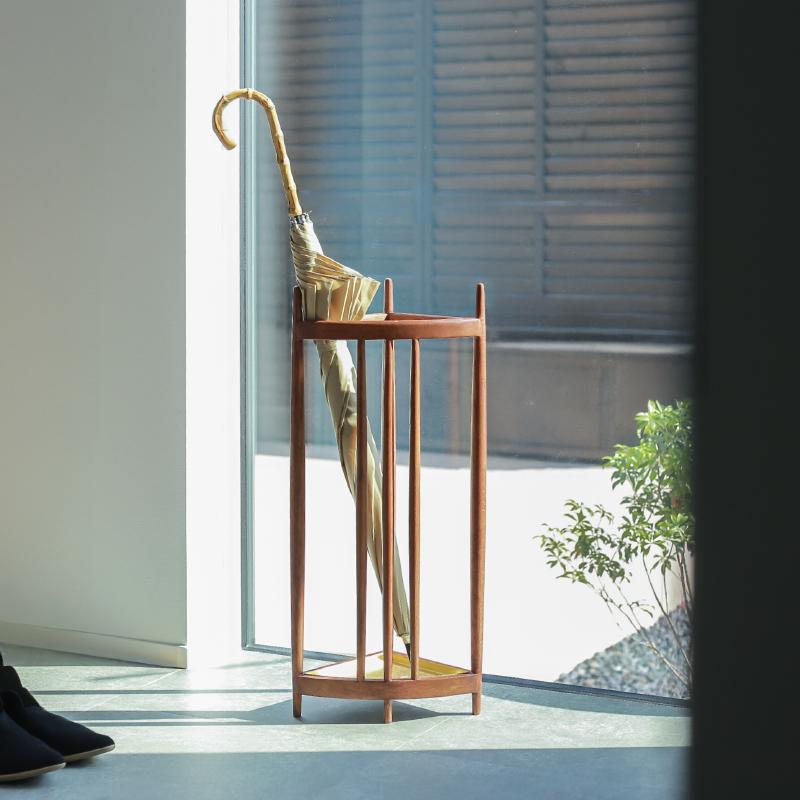 傘立て TRIA H58cm アンブレラスタンド 玄関 収納 木製 天然木 真鍮