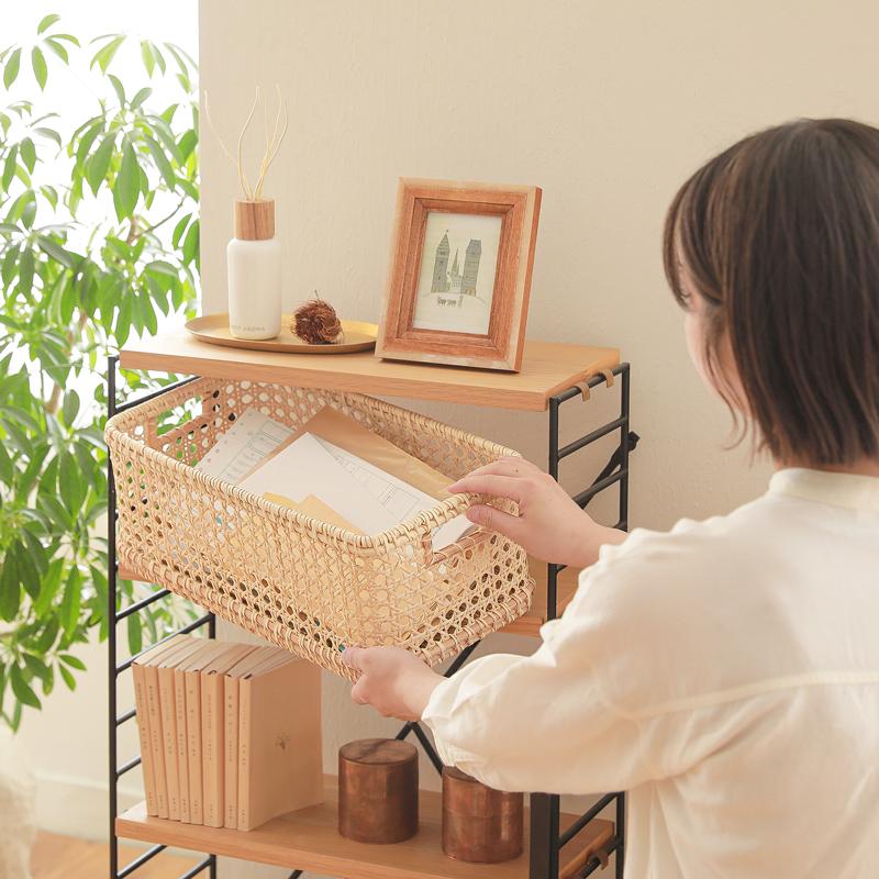 ラタン バスケット Weaves ウィーブス 長方形 Mサイズ 収納 ボックス