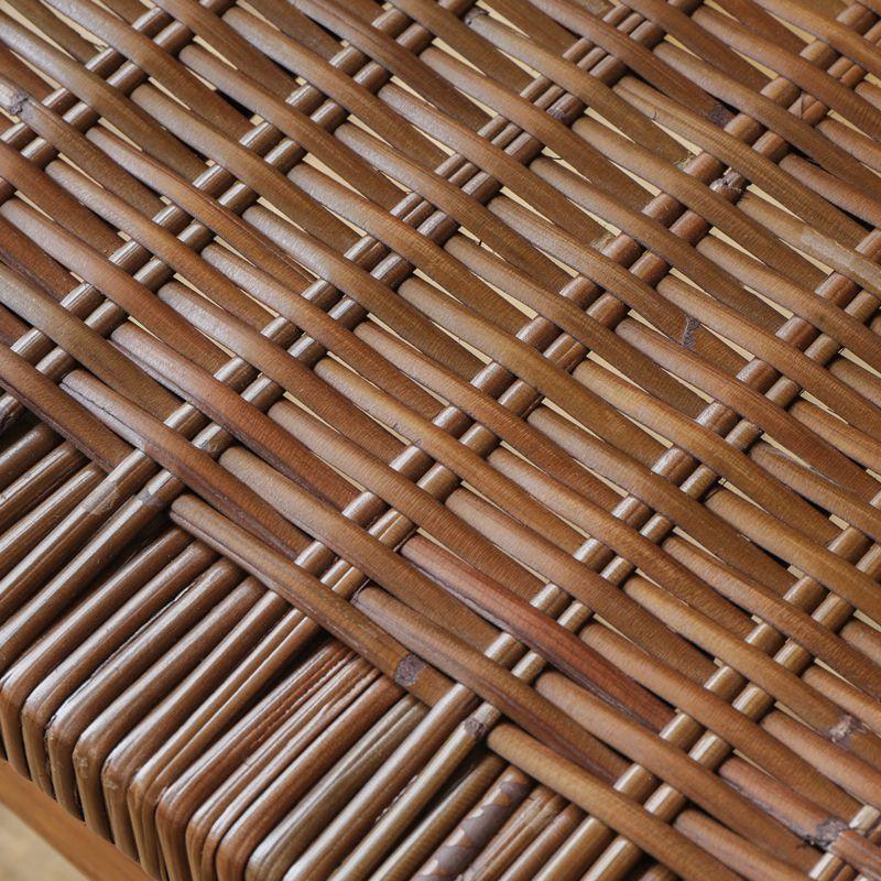 ヴィンテージ ラタンのベンチ レトロな雰囲気が逆にモダン 55×118×78cm