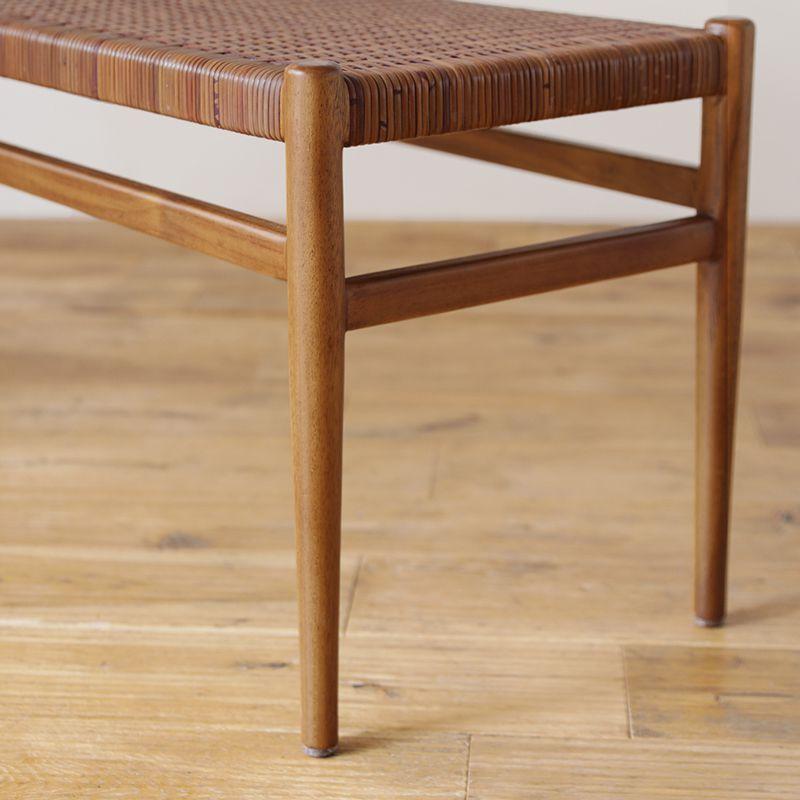 ダイニング ベンチ WICKER／BR ブラウン ラタン ナチュラル