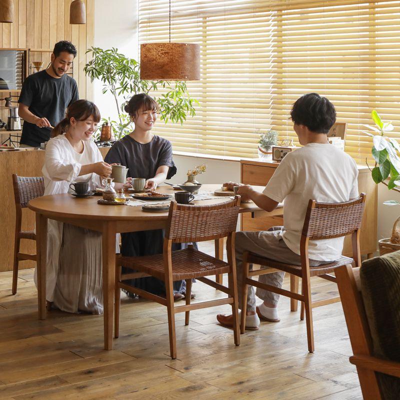 ダイニング チェア WICKER／BR ブラウン 椅子 チーク ラタン