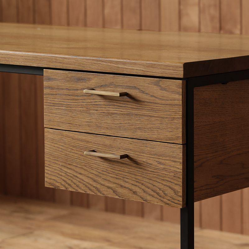 デスク WIRY/BR オフィスデスク パソコンデスク アイアン 真鍮 オーク