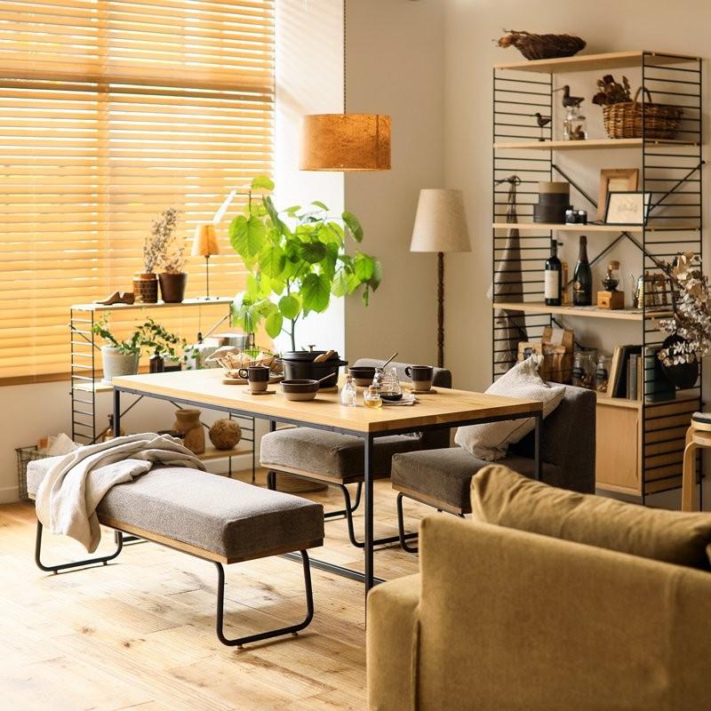 ダイニング テーブル WIRY／NA 無垢 アイアン ナチュラル 北欧 160