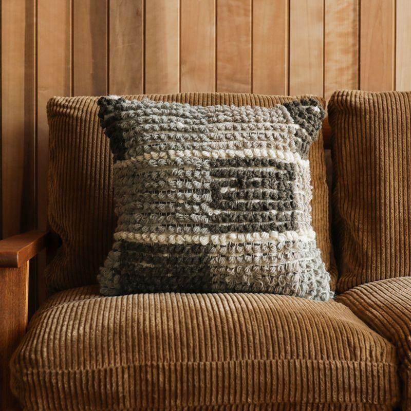 クッション 45×45 クッションカバー WOOLEN カバー単品 インド 手織り