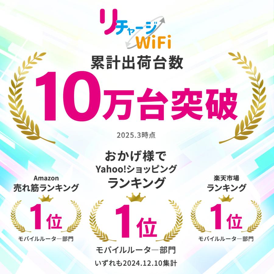 リチャージWiFi 【リチャージWiFi公式】100ギガ付きモバイル リチャージWiFi 【リチャージWiFi公式】100ギガ付きモバイル