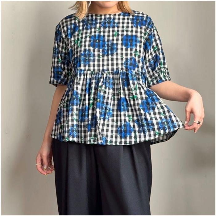 bulle de savon（ビュルデサボン） suisai hana プリントブラウス 03