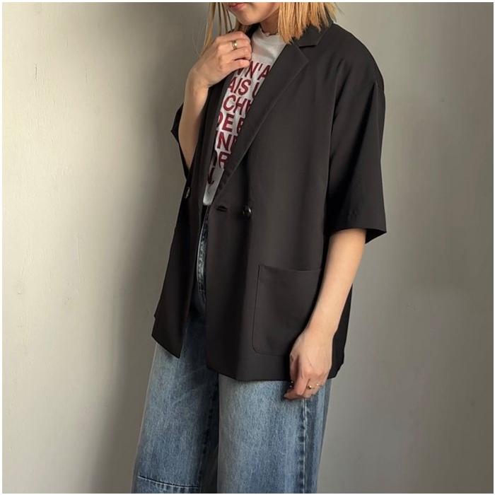 Cafune（カフネ） ダブルボタン ハーフスリーブ サマージャケット
