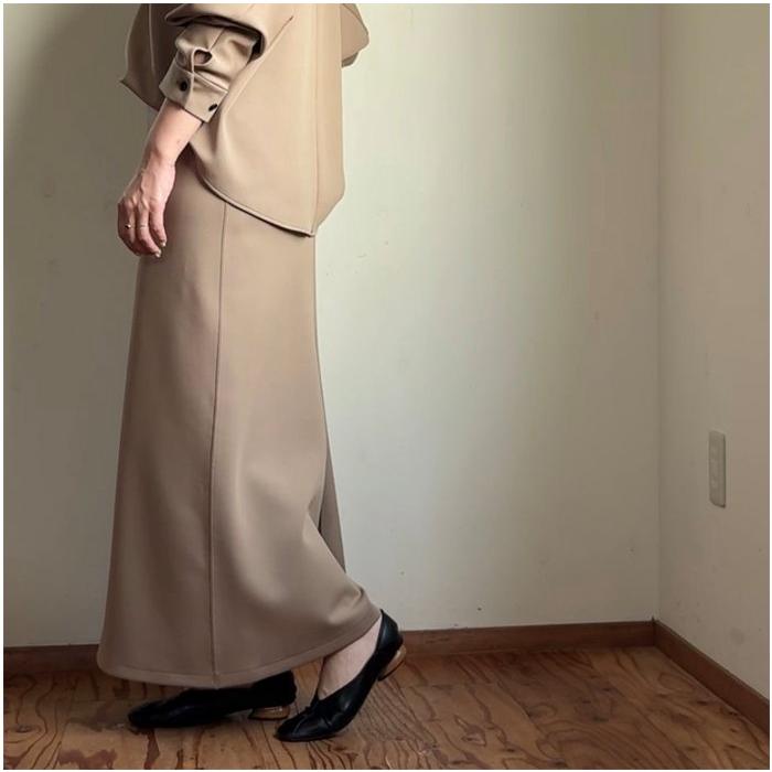 Cafune（カフネ） ダブルニット バックフレアスカート 515607/535631