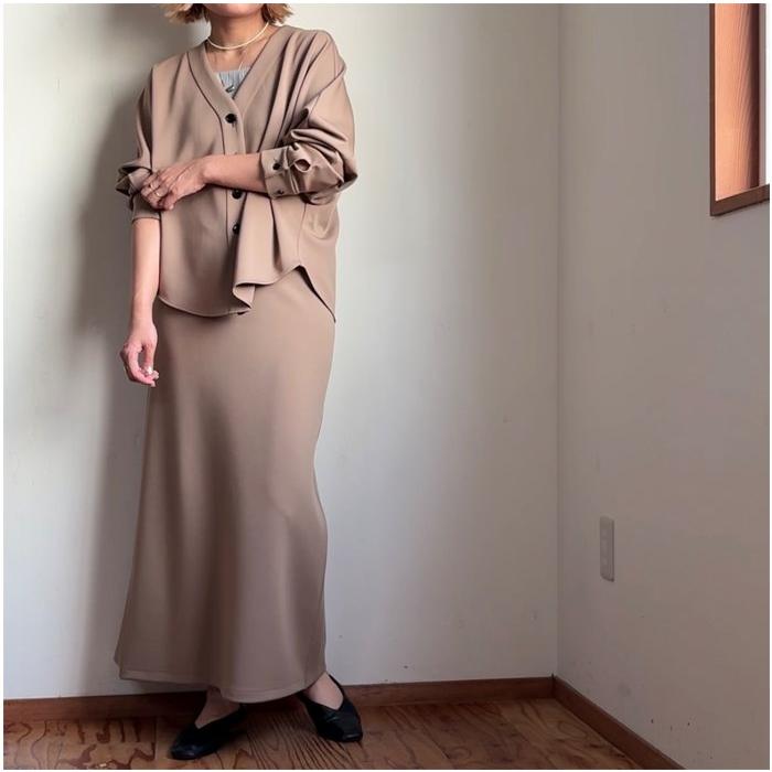 Cafune（カフネ） ダブルニット バックフレアスカート 515607/535631