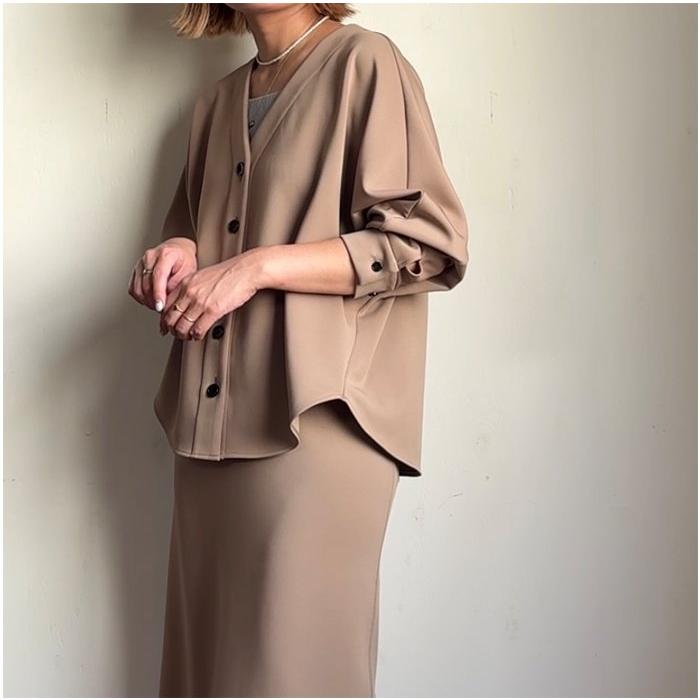 Cafune（カフネ） ダブルニット Vネックカーディガン 535949