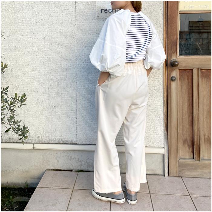 50%OFF】PASSIONE パシオーネ 異素材切替え パフスリーブデザイン