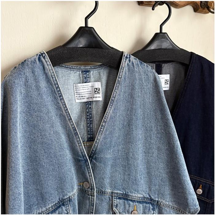 パシオーネ＊美品デニムジャケット PASSIONE（パシオーネ） オーバーシルエットデニムジャケット 抜け感