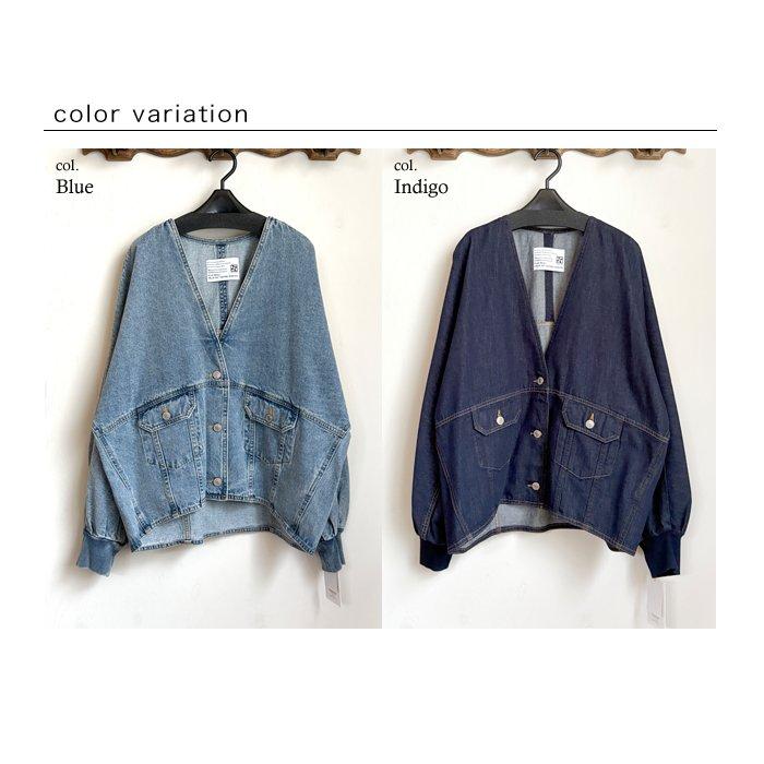 PASSIONE（パシオーネ） Vネック デニムショートジャケット 536406