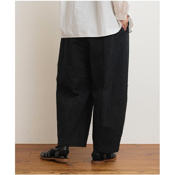 yuni qiri キリ 刺し子jacquard コクーンパンツ 63-01-PT-004-24-2 