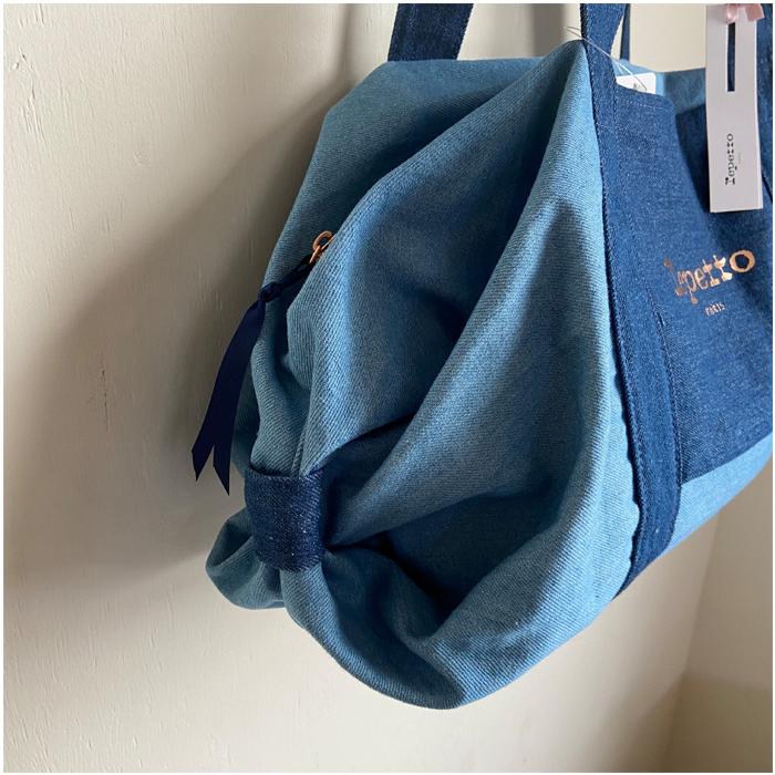 完売品 Repetto レペット　DuffleBag repetto レペット Duffle bag size L ロゴ デニム配色トート