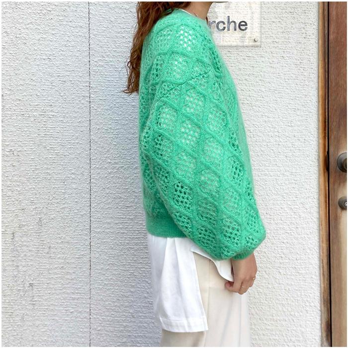 50%OFF】si-m スィーム モヘア和紙混 透かし編みニット 252-65510