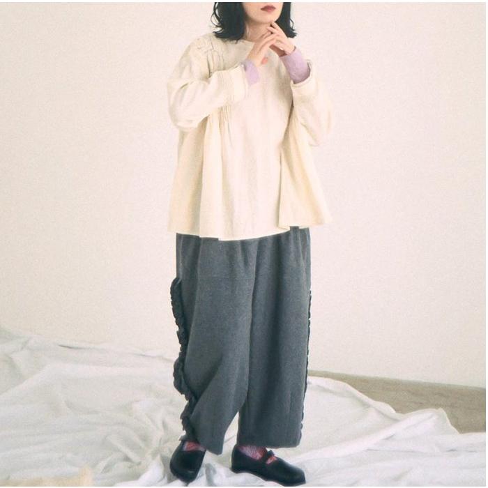 クリーニング済み美品】tumugu: ツムグ☆25SS ふわふわストライプ
