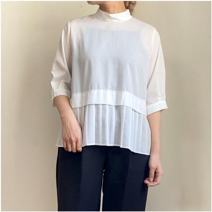 WHYTO（ホワイト） WHYTO. ヘムプリーツブラウス bl4004