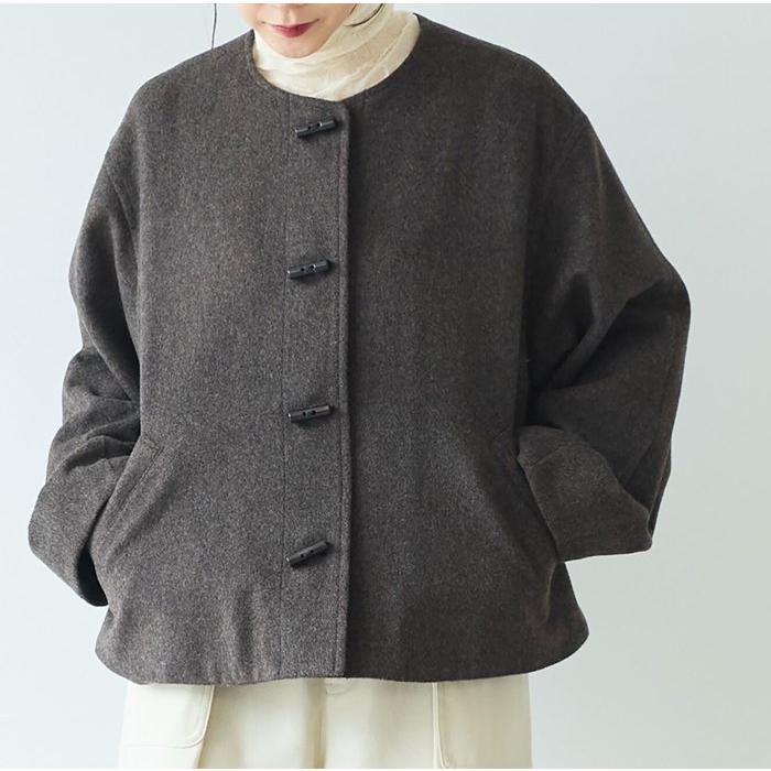 yuni 【20%OFF】yuni ユニ ウールスーパー120ビーバー トグルボタン