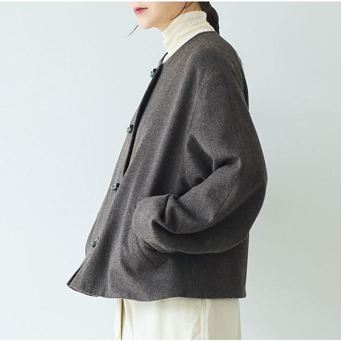 yuni 【20%OFF】yuni ユニ ウールスーパー120ビーバー トグルボタン