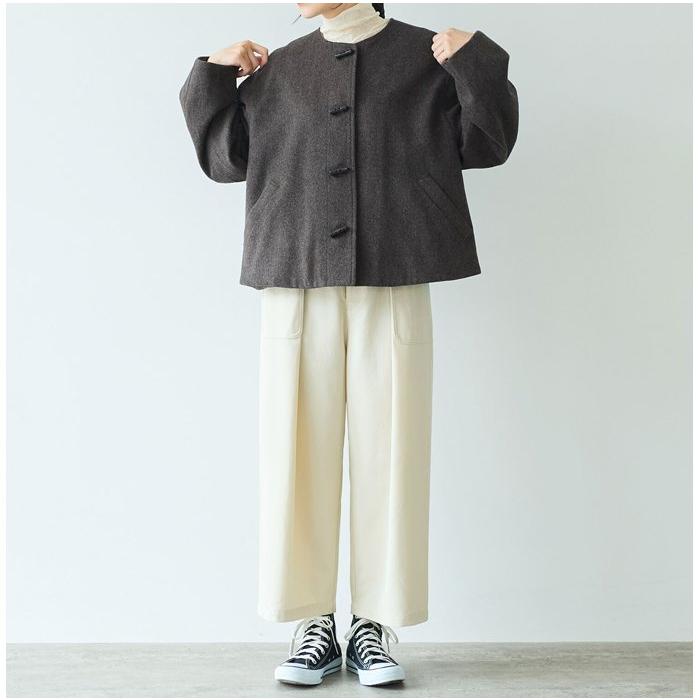 yuni 【20%OFF】yuni ユニ ウールスーパー120ビーバー トグルボタン
