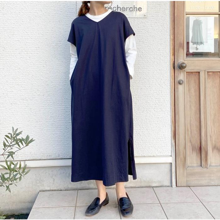 Yuni ユニ マーセライズ天竺 Vネックワンピース 17 01 Op 035 21 1 Yuni Op035 21 1 ルシェルシュ Yahoo 店 通販 Yahoo ショッピング