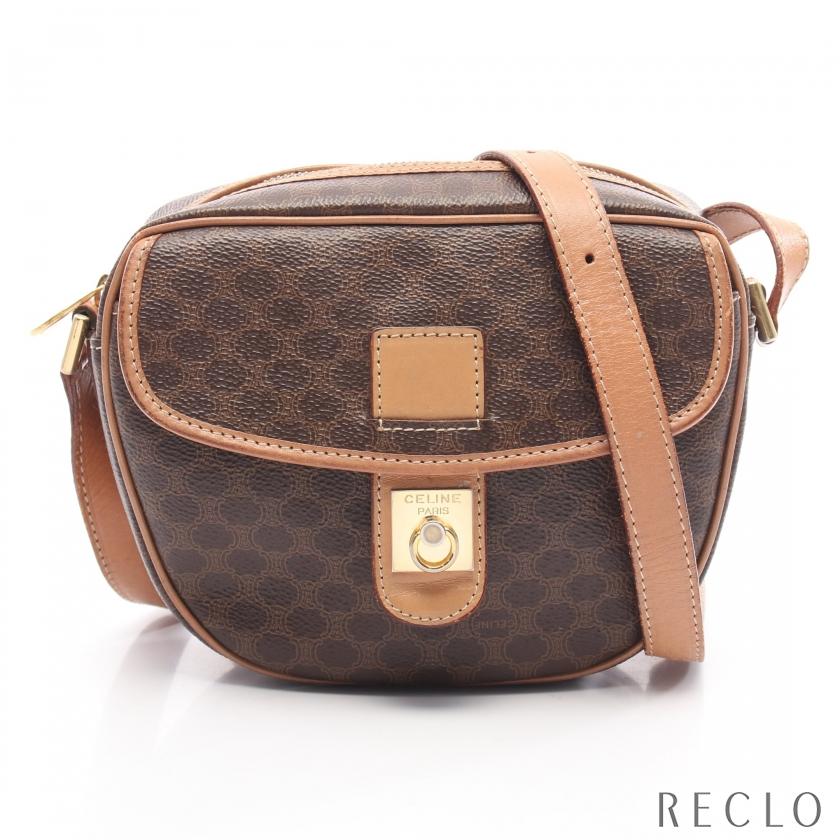CELINE（セリーヌ） マカダム ショルダーバッグ PVC レザー ブラウン