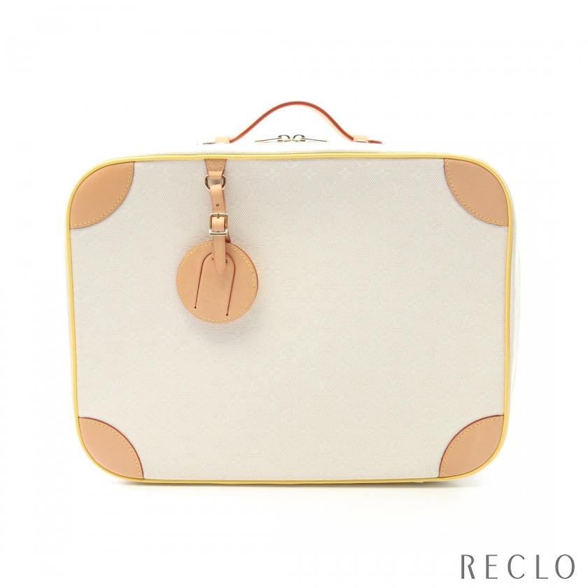 ルイ・ヴィトン LOUIS VUITTON ベビー スーツケース ハンドバッグ バッグ キャンバス レザー モノグラム・ジャガード レディース ホワイト系 / イエロー系 / ブラウン系 GI0846 【中古】 LOUIS VUITTON（ルイ・ヴィトン） ベビー スーツケース モノグラムジャ