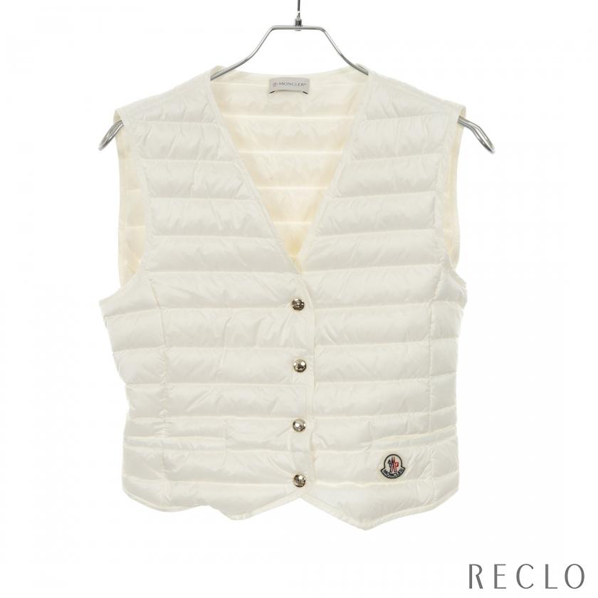 モンクレール MONCLER ダウンベスト 衣料品 アウター ナイロン レディース ホワイト系 2F00010 【中古】 MONCLER（モンクレール） ダウンベスト ナイロン ホワイト 2F00010