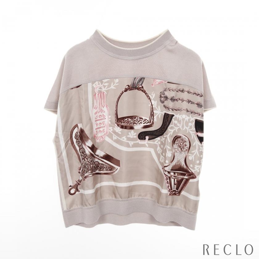 エルメス HERMES Starrups ツイルレーヌ ニット 半袖 シルク カシミヤ  