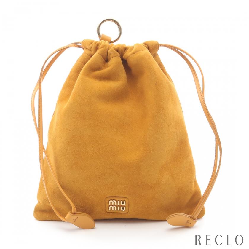 miu miu（ミュウミュウ） miu miu CAMOSCIO ポーチ スエード イエロー