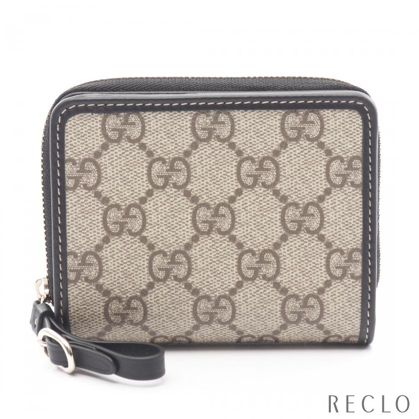 グッチ GUCCI GGエンブレム ジップ ミニ ウォレット 二つ折り財布 財布 レザー PVC レディース ベージュ系 / ブラック系 819131FAD6L9741 【新品】 GUCCI（グッチ） GUCCI GGエンブレム ジップ ミニ ウォレット 二つ折り