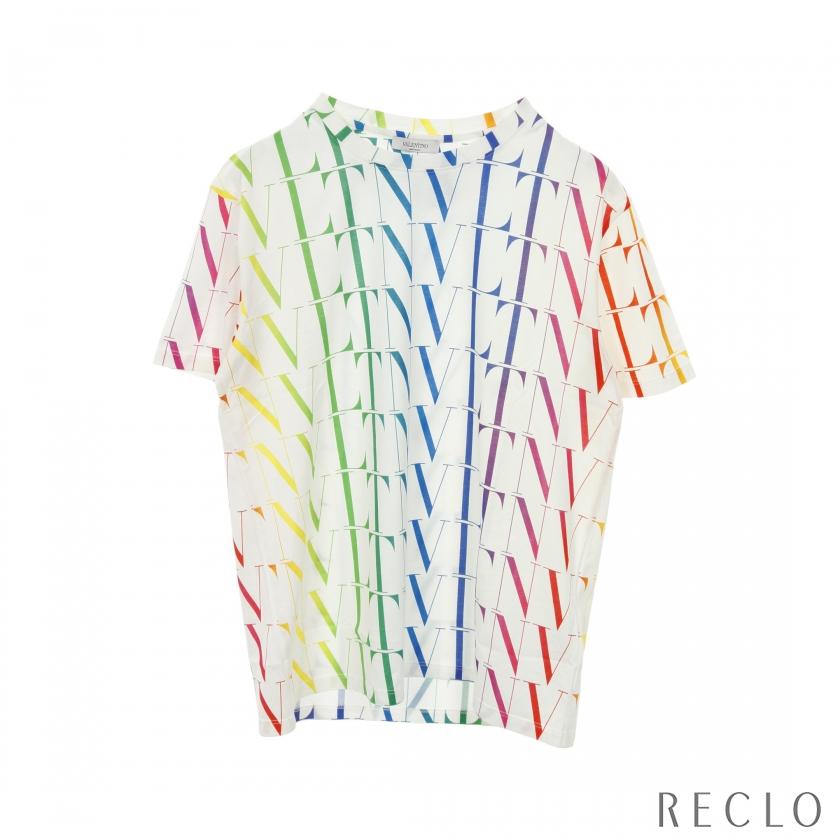 ヴァレンティノ VALENTINO VLTN レインボーグラデーションロゴ Tシャツ