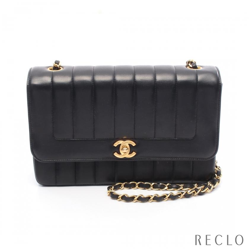 【5pb1786-h】シャネル ショルダーバッグ マドモアゼル チェーンショルダー ラムスキン ブラック ゴールド金具【中古】レディース CHANEL（シャネル） マドモアゼル チェーンショルダーバッグ