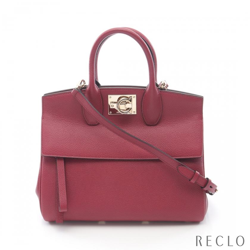 連休セール‼️フェラガモ ヴァラ ハンドバッグ 赤 Salvatore Ferragamo サルヴァトーレ フェラガモ ヴァラリボン レザー