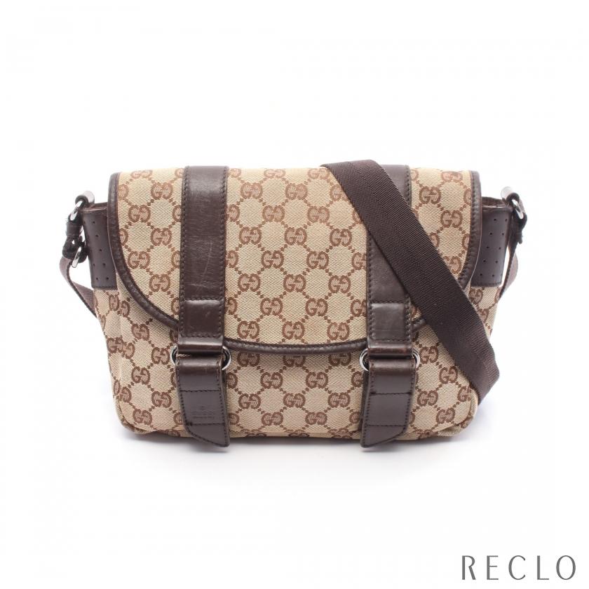 グッチ GUCCI GGキャンバス ショルダーバッグ バッグ キャンバス レザー レディース ベージュ系 / ブラウン系 145858 【中古】 GUCCI（グッチ） GUCCI GGキャンバス ショルダーバッグ キャンバス